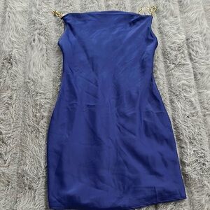 Elegant Blue Satin Dress